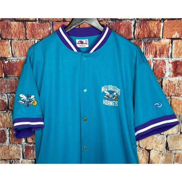 VTG New Orleans Hornets NBA Basketball Warm Up Shooting Jacket 2XL Dead Stock - Picture 1 of 11